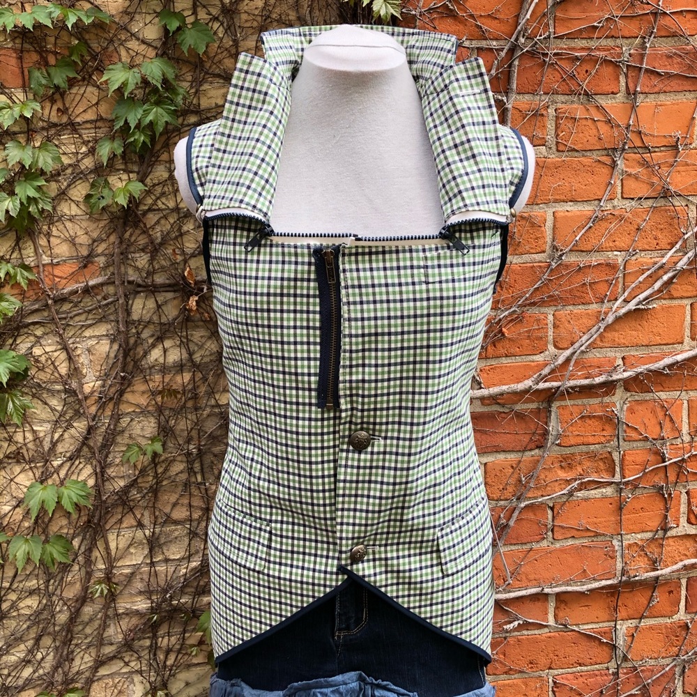 Steampunk Vest Plaid Corset EMBODY 3 Way Collar